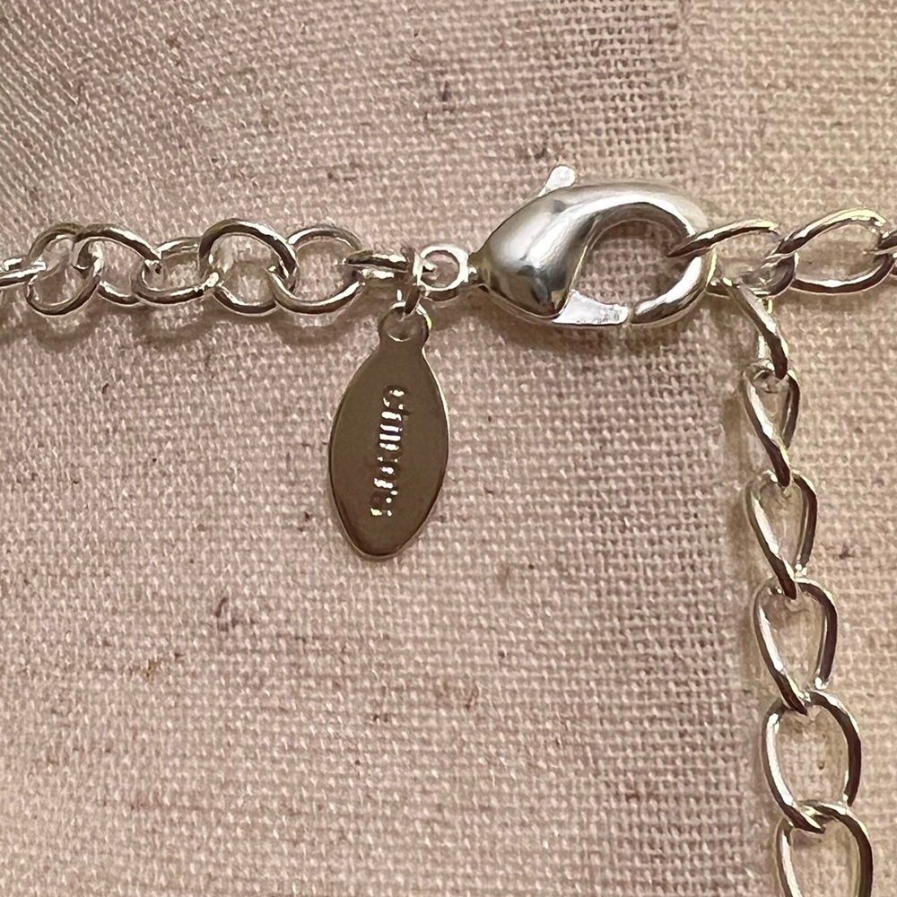 Chico’s Silver Layered Statement Necklace NWOT - Picture 8 of 8